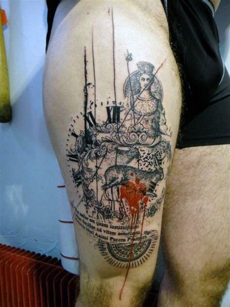 male thigh tattoo designs